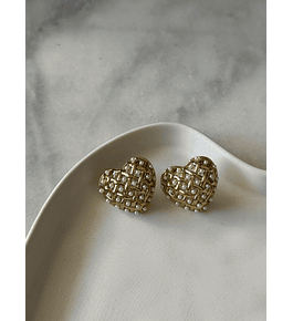 Aros Maxi Corazon Perlados