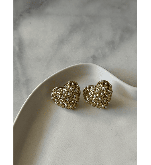 Aros Maxi Corazon Perlados