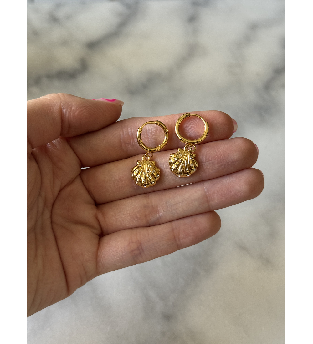 Argollas Conchitas Cristales