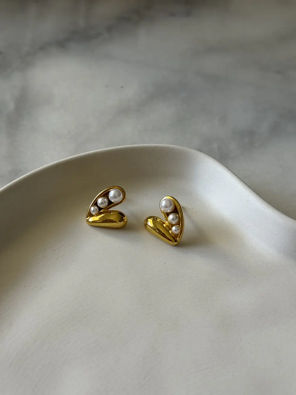 Aros Corazon Perlas 2