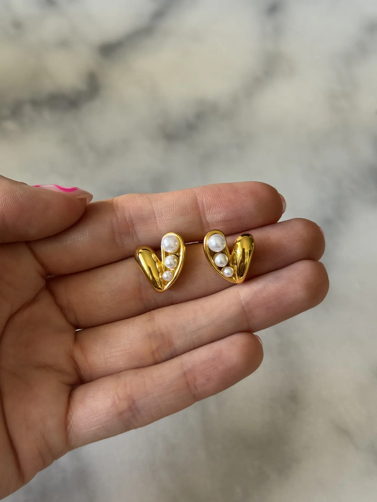 Aros Corazon Perlas 1