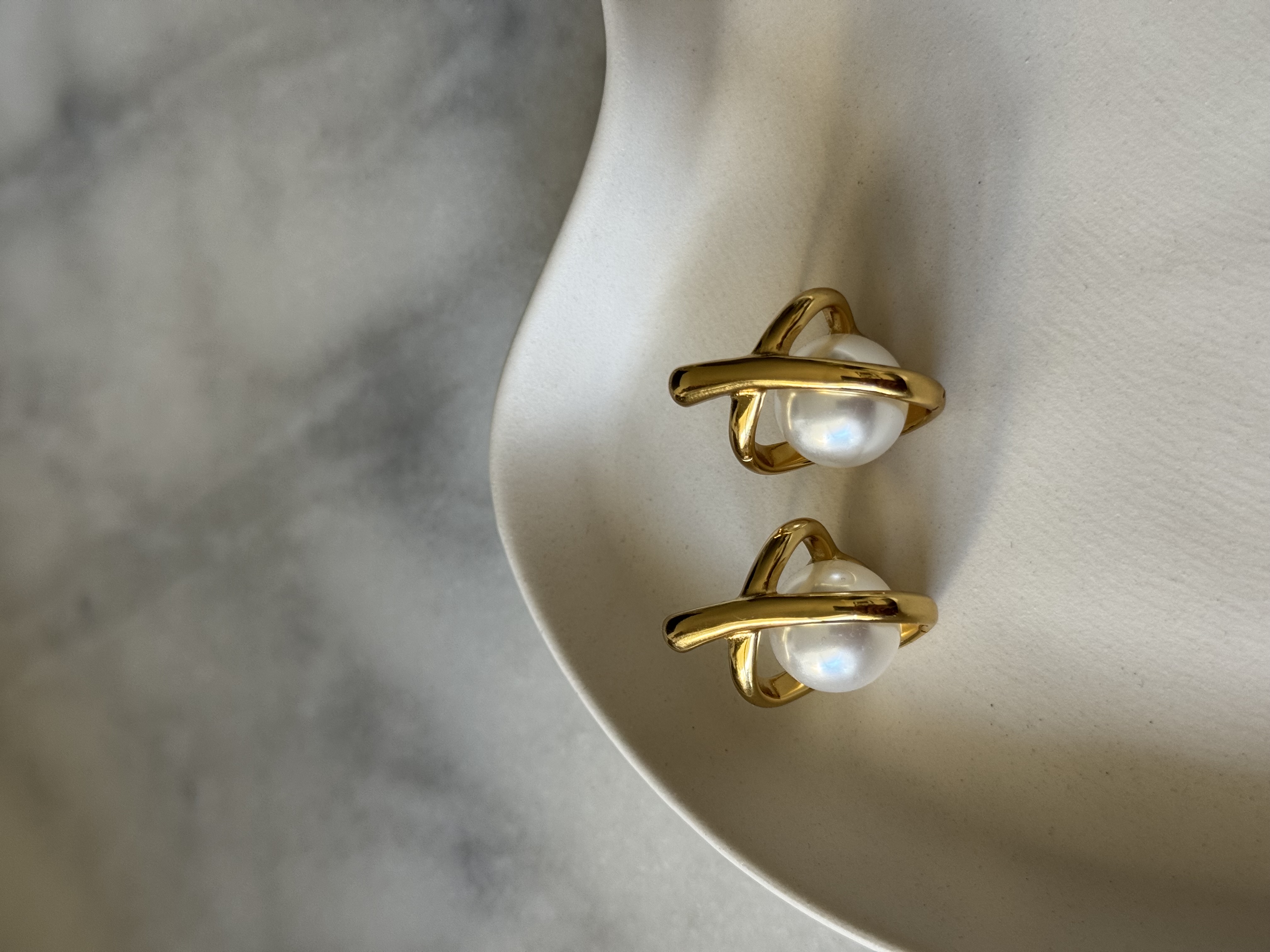 Aros Nudo Perlas