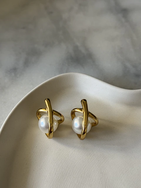 Aros Nudo Perlas