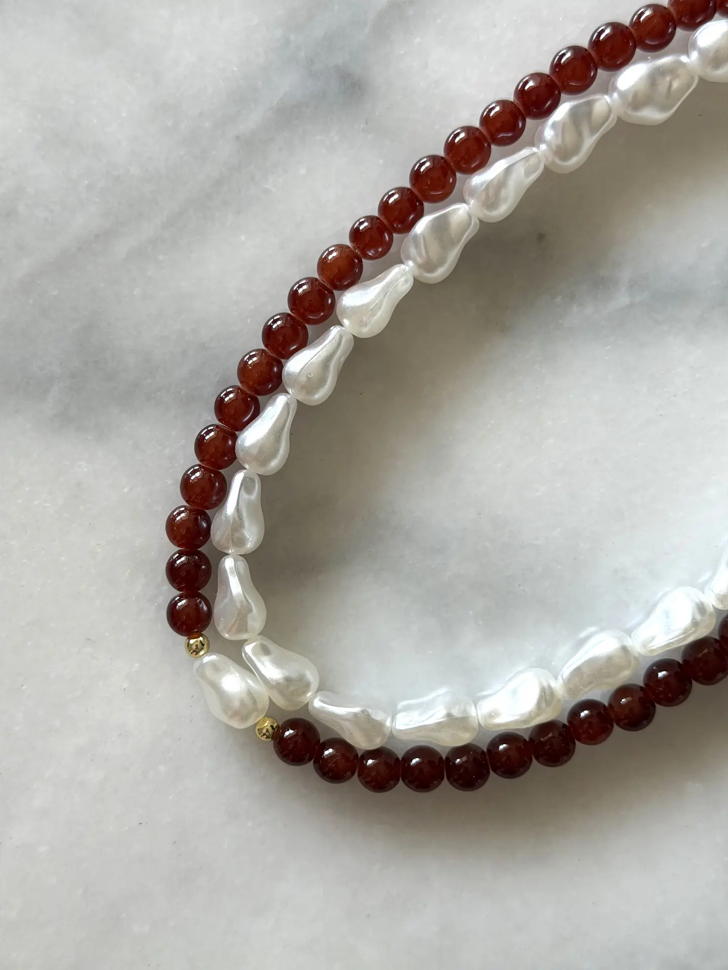 Collar Doble Marron 2