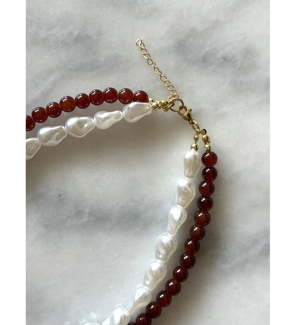 Collar Doble Marron