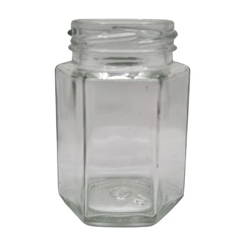 Frasco Conservero Hexagonal 100cc con tapa inlcuida