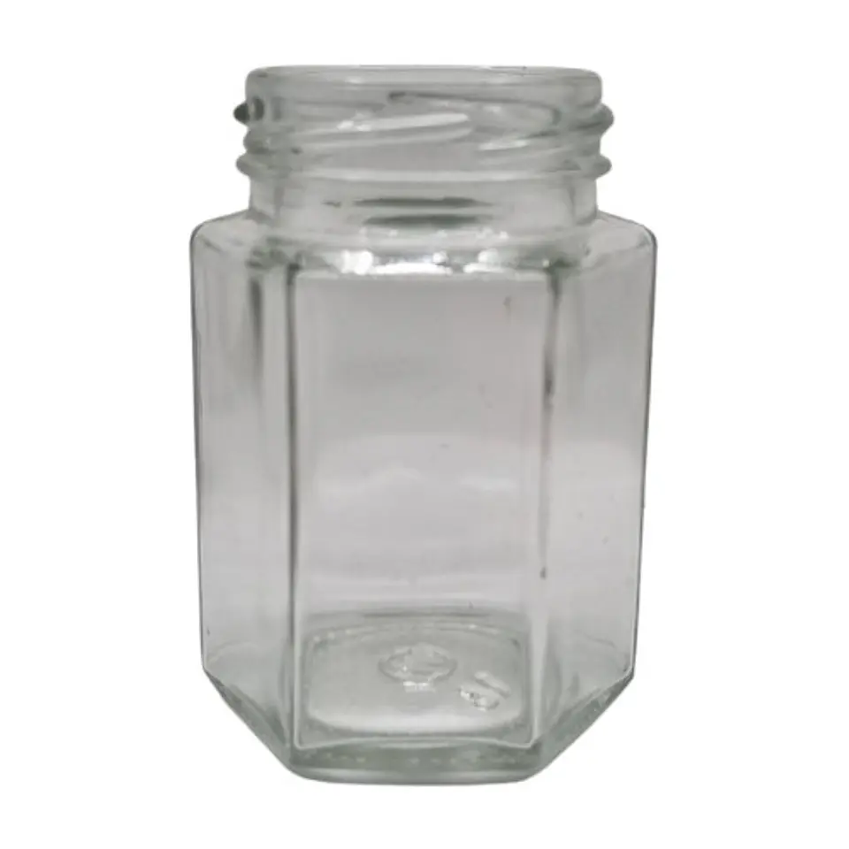 Frasco Conservero Hexagonal 100cc con tapa inlcuida 1