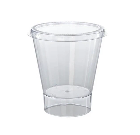Vaso Pote Redondo repostería 7 OZ 210 ML Con Tapa Pack 50 unid