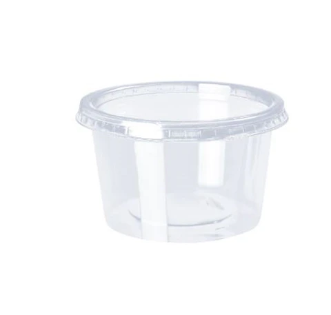 Pote Contenedor Transparente 250ml 8 Oz / Pack De 100 Unid Con Tapas