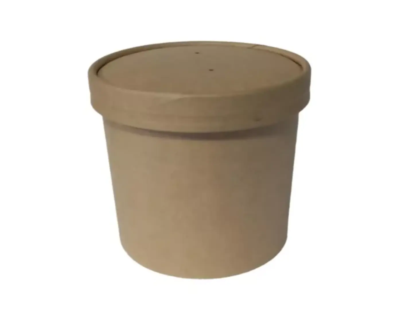 Pote Kraft Con Tapa Cartón 12oz (50 Unidades) Helado Sopa 1