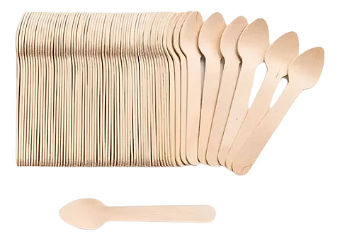 Mini Cucharitas de madera Para Postres Café y Té 11 Mm