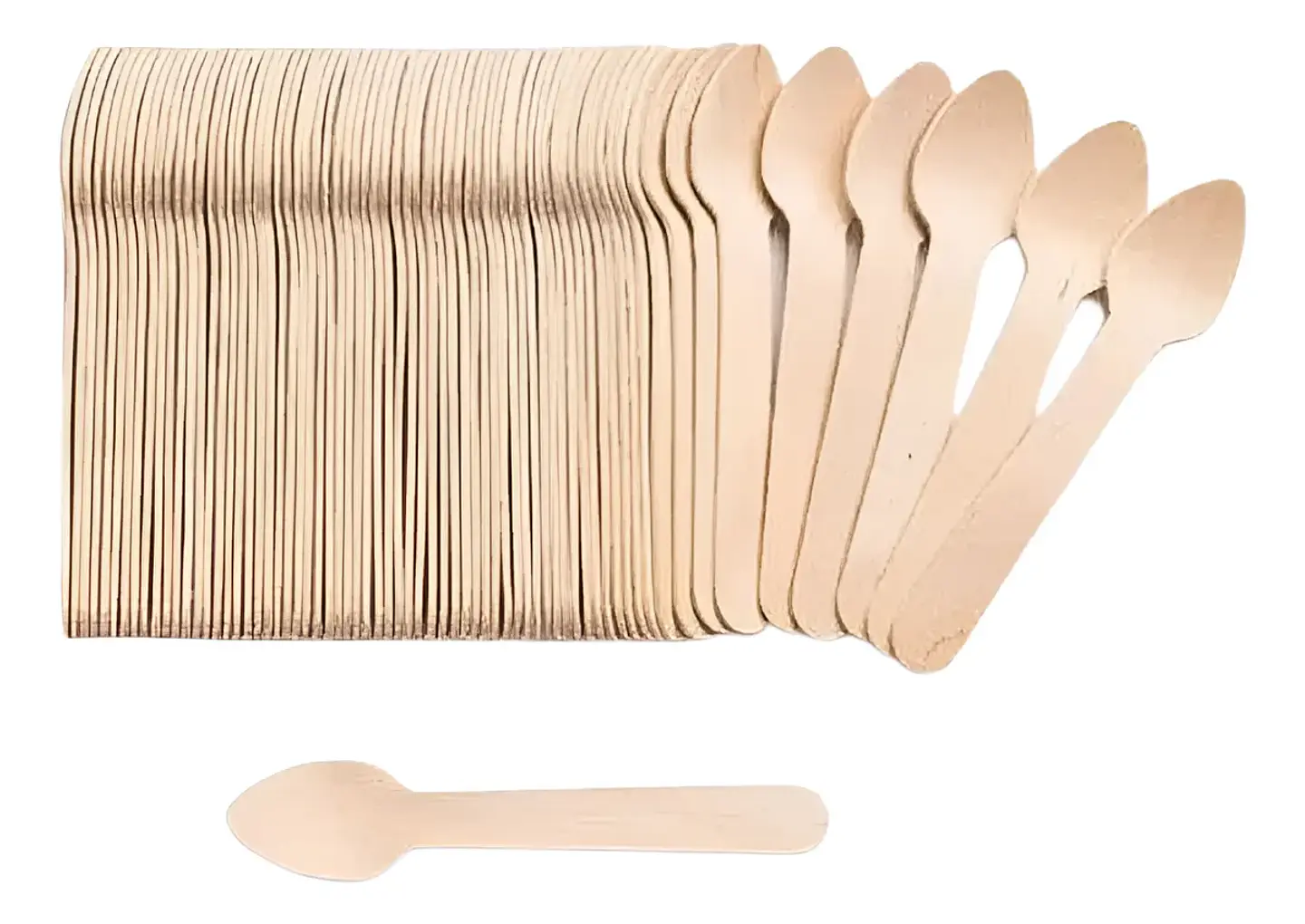 Mini Cucharitas de madera Para Postres Café y Té 11 Mm 1