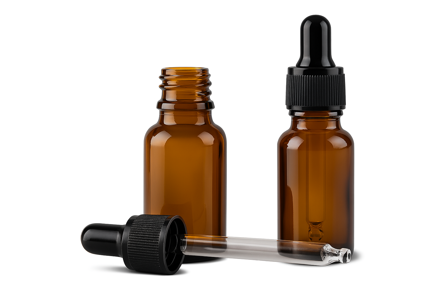 Frasco Gotero de Vidrio Ámbar 30 ml con Cuentagotas