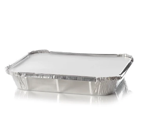 Envase Desechable Aluminio 1200CC C/tapa plana (100 Unidades)