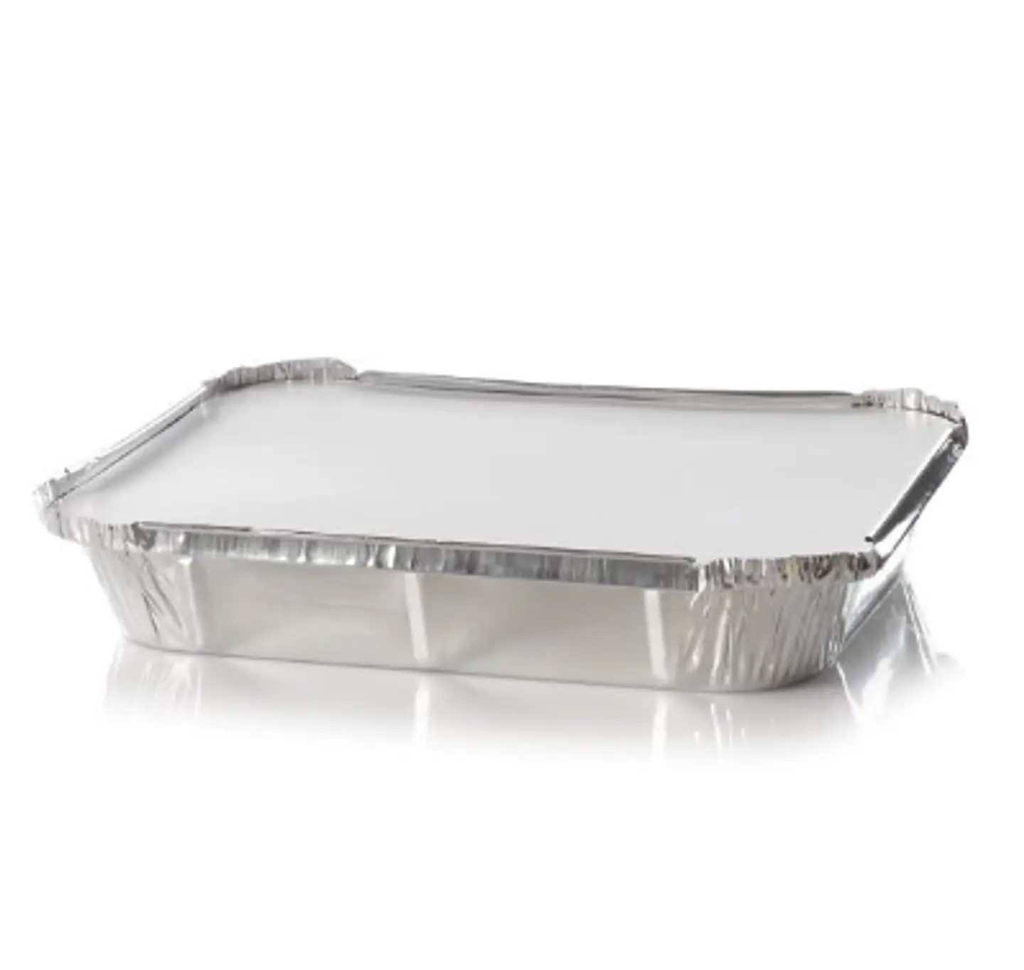 Envase Desechable Aluminio 1200CC C/tapa plana (100 Unidades) 1