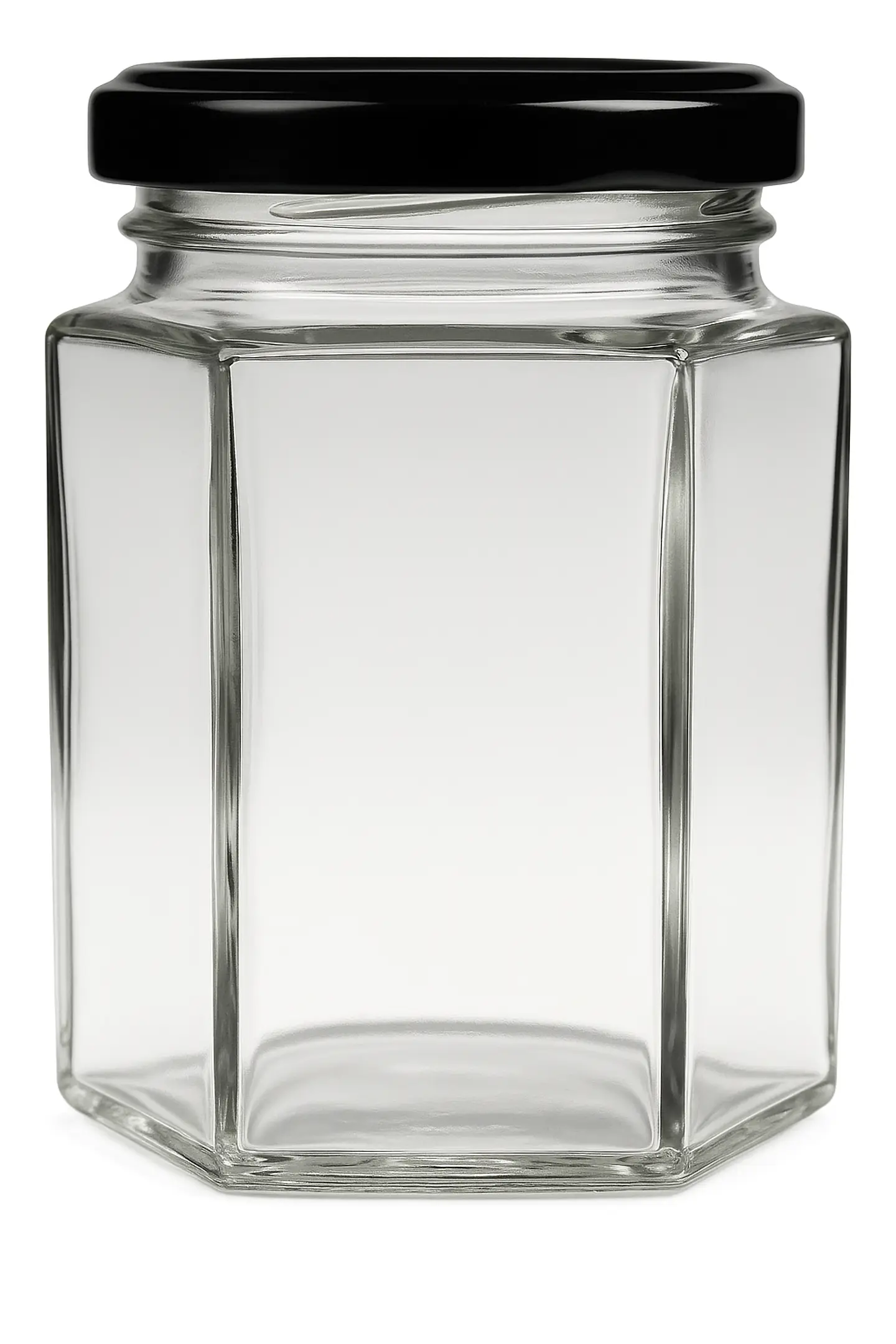 Frasco Conservero Hexagonal 195cc con Tapas Incluidas 3