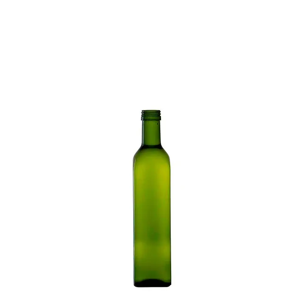 BOTELLA VIDRIO ACEITERA  500ml CUADRADA + TAPAS - PACK 35 UND. 1