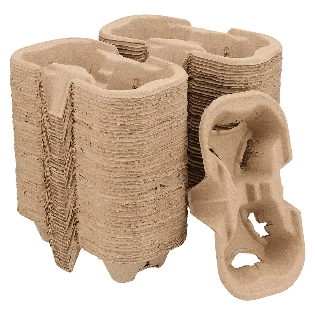 Bandeja Porta Vaso 2 Cavidades Compostable Pack 200 Unidades 2