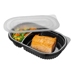 Plato Negro Ovalado Con Tapa