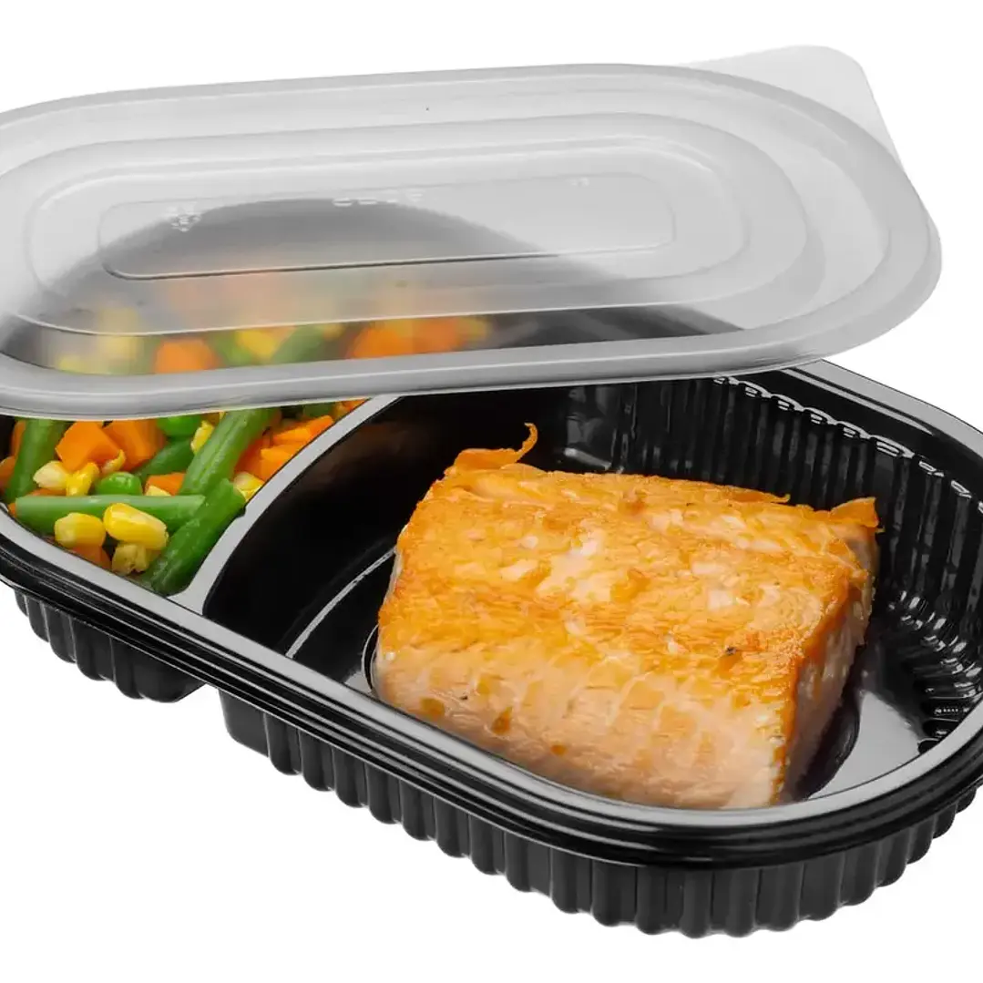Plato Negro Ovalado Con Tapa 1