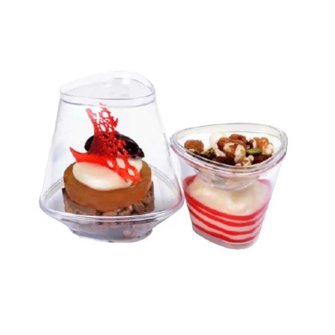 Vasos Shot Acrilico Postre Pocillo Plastico Triangular 180ml 2