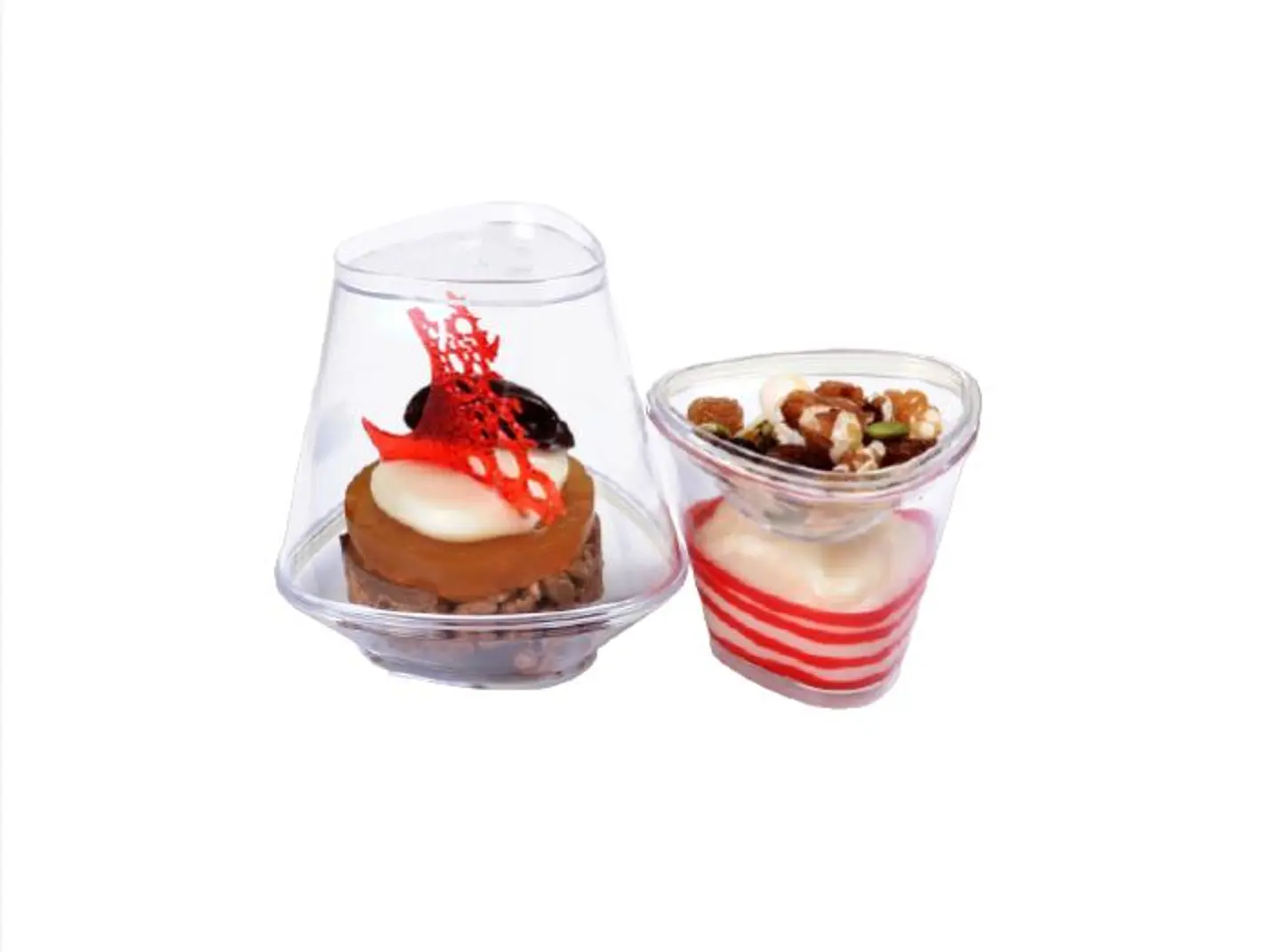 Vasos Shot Acrilico Postre Pocillo Plastico Triangular 80ml 2