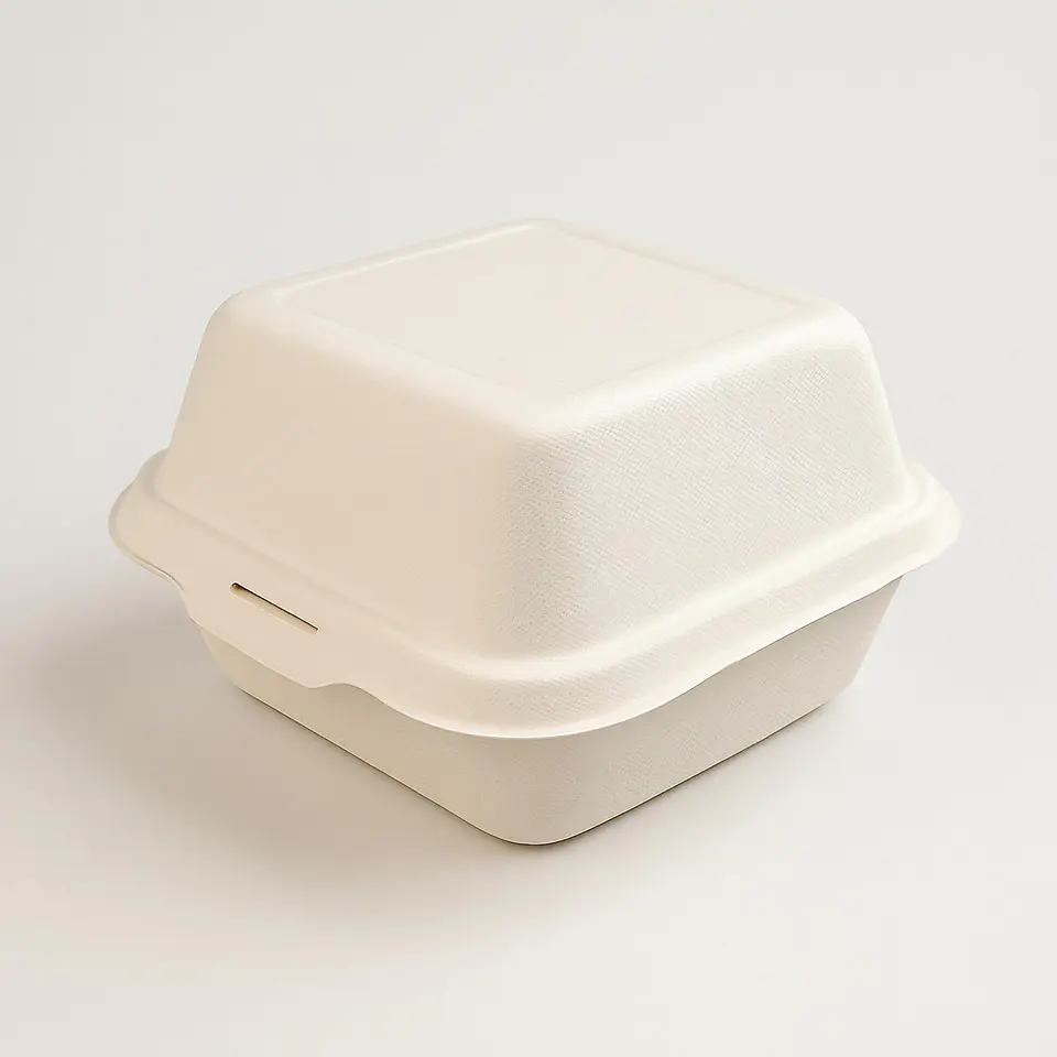 Porta Sadwich Compostable Blanco 175x175x100mm x 500 Unid 1