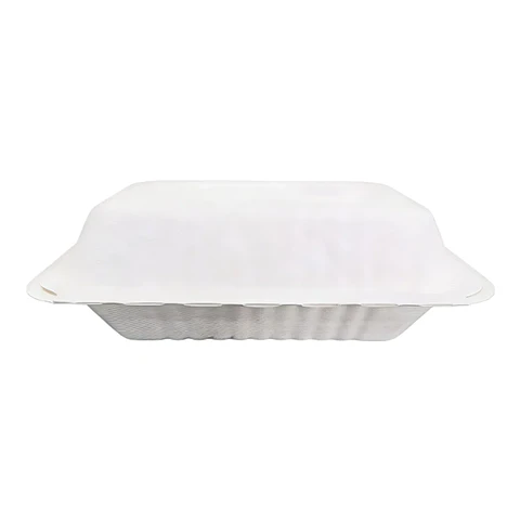 Contenedor De Alimentos Rectangular Bagasse Compostable X 200 Unid