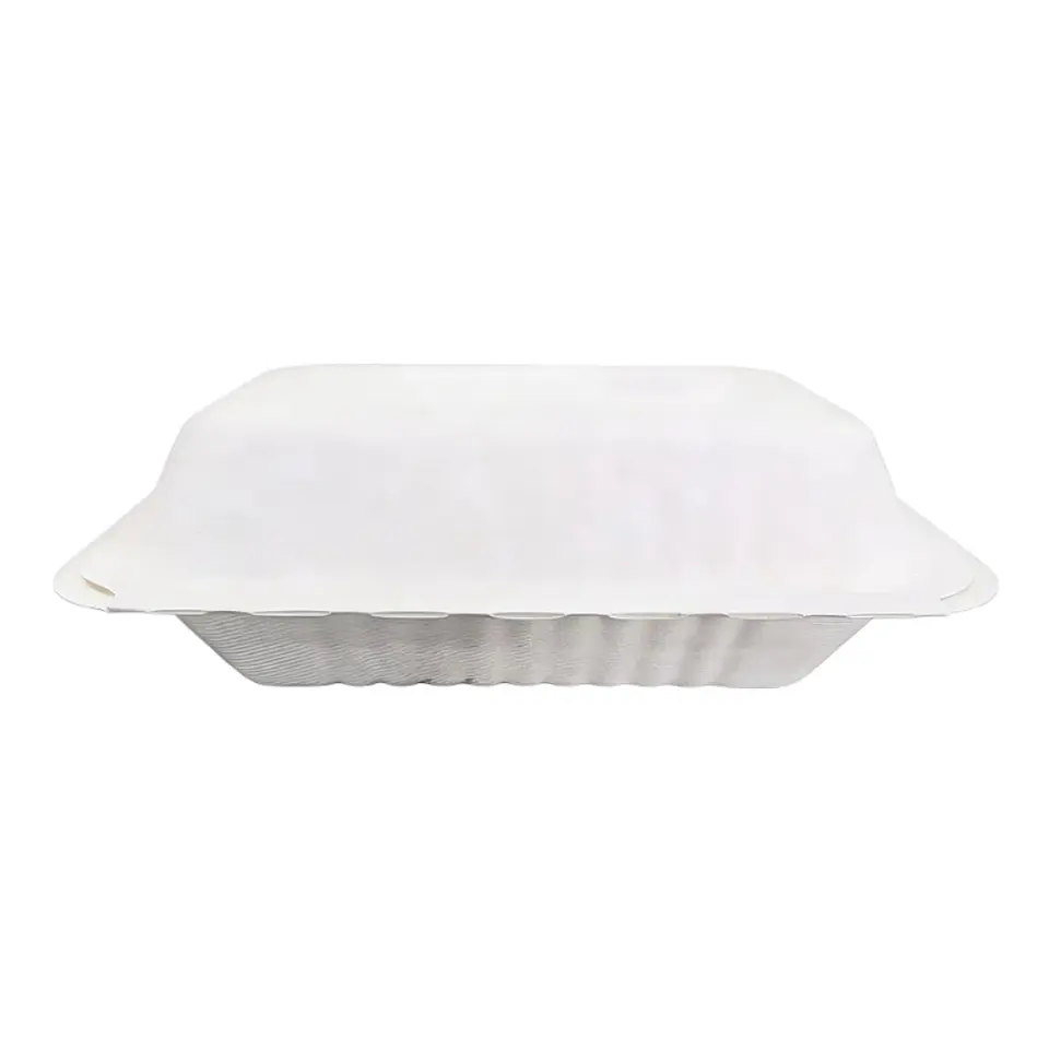 Contenedor De Alimentos Rectangular Bagasse Compostable X 200 Unid 1