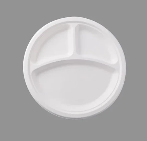 Plato 26 Cm 3 Divisiones Bagasse Compostable