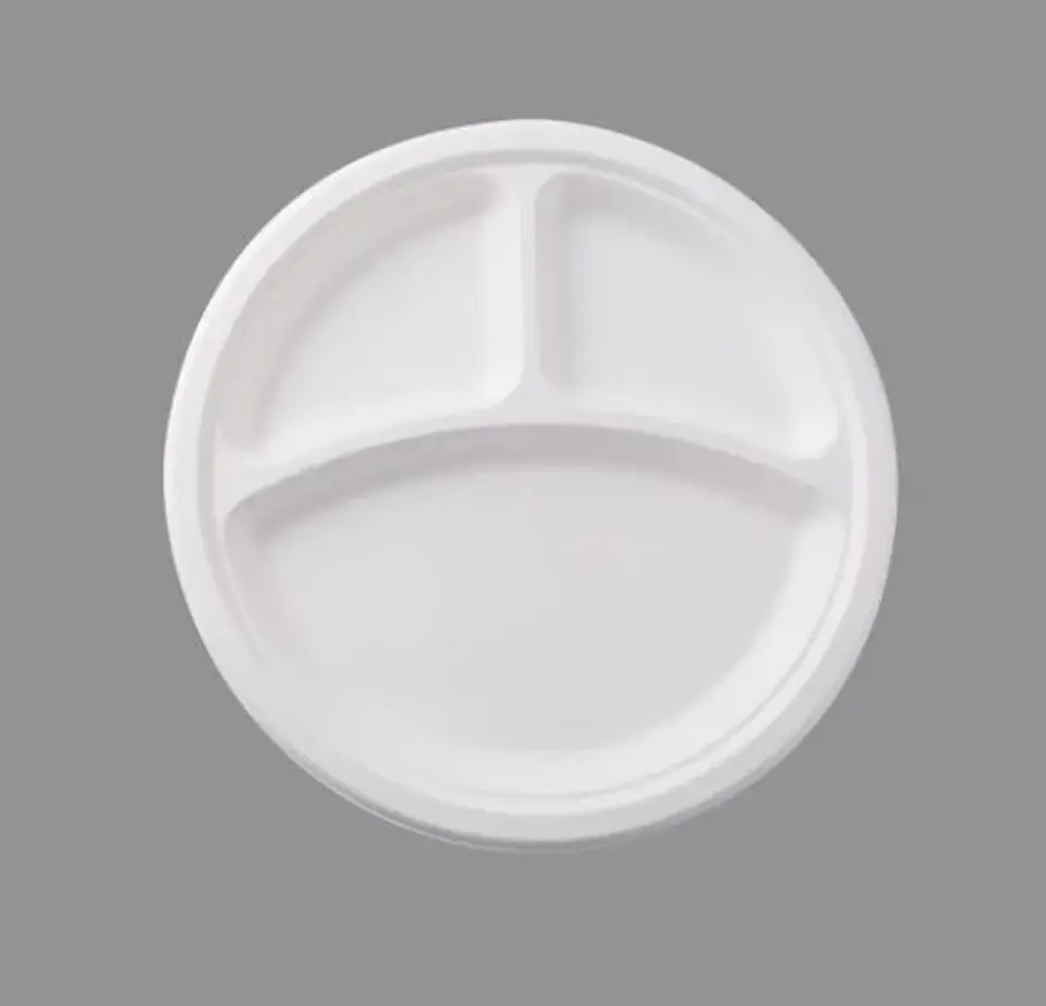 Plato 26 Cm 3 Divisiones Bagasse Compostable 1