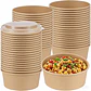Bowl Kraft Pla Compostables  1000 ml / 32 oz + Tapa - Miniatura 1