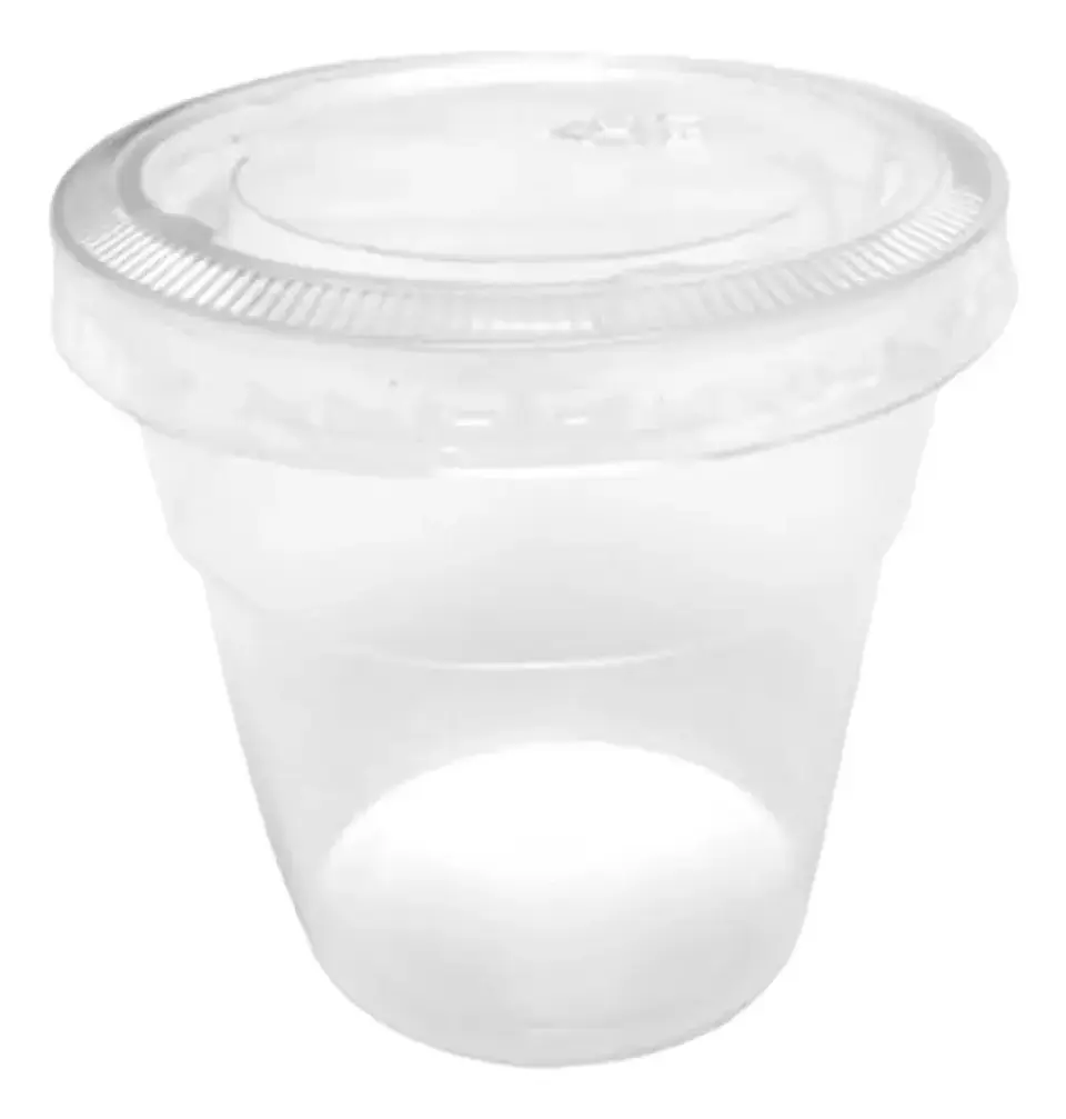 Vaso O Pocillo Transparente Con Tapa 180 Cc X 1000 Unid 1