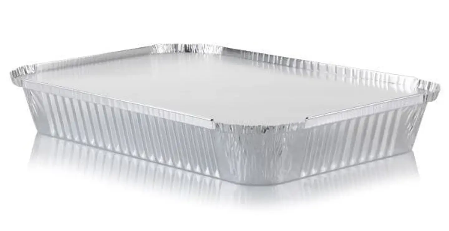 Bandeja de Aluminio Grande 2000 Ml Con Tapa Aluminio 2