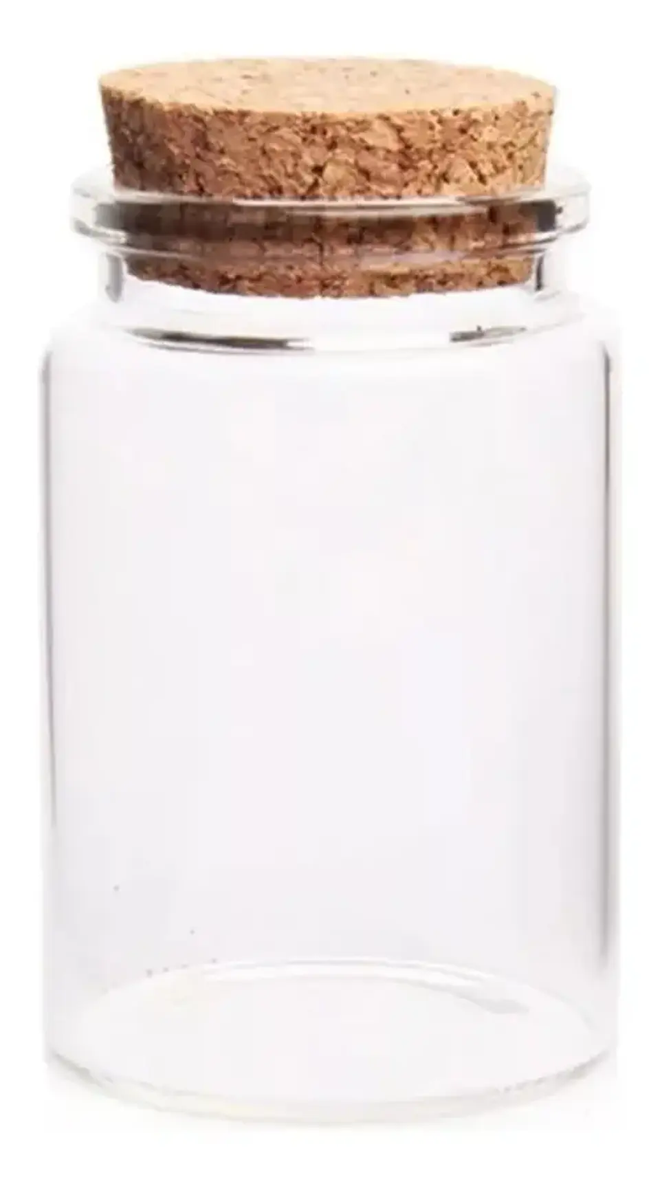 Frasco de Vidrio Transparente 100 ml con Tapa de Corcho – Pack 20 Unidades 1
