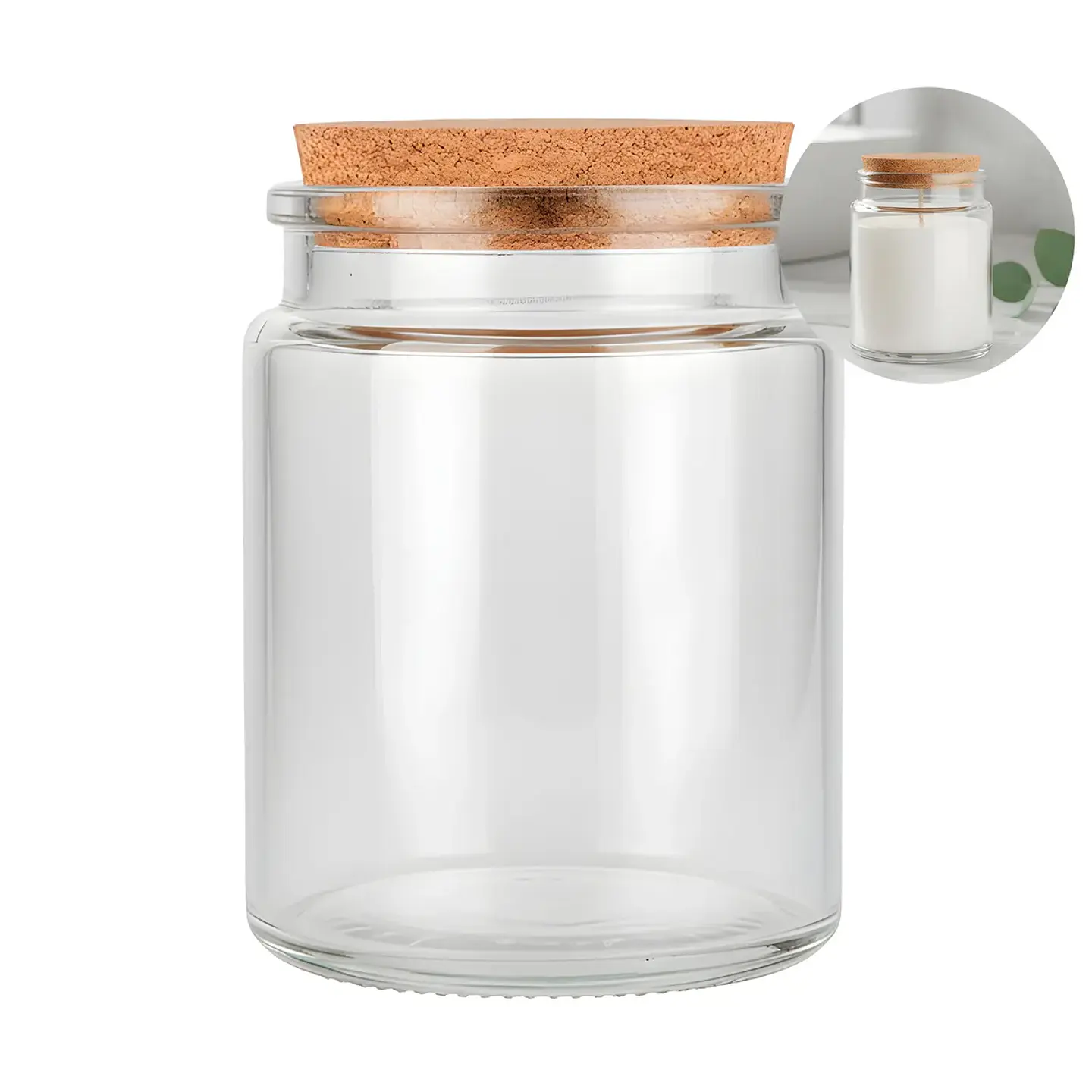 Frasco de Vidrio Transparente 200 ml con Tapa de Corcho – Pack 20 Unidades 1