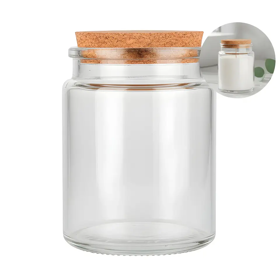 Frasco de Vidrio Transparente 200 ml con Tapa de Corcho – Pack 20 Unidades 1