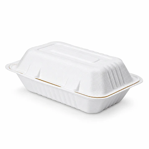 Porta Colación / Contenedor Caja De Alimentos Comida Rectangular Bagasse Compostable 