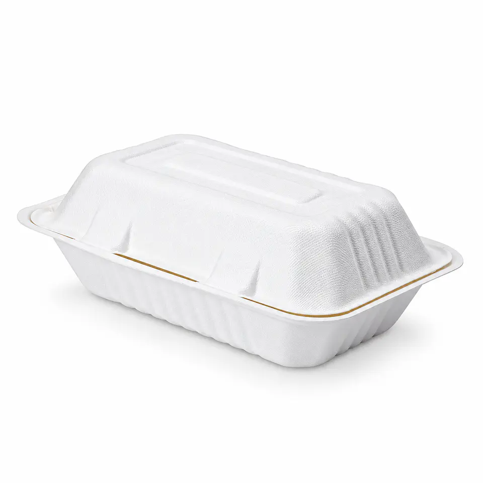 Porta Colación / Contenedor Caja De Alimentos Comida Rectangular Bagasse Compostable  1
