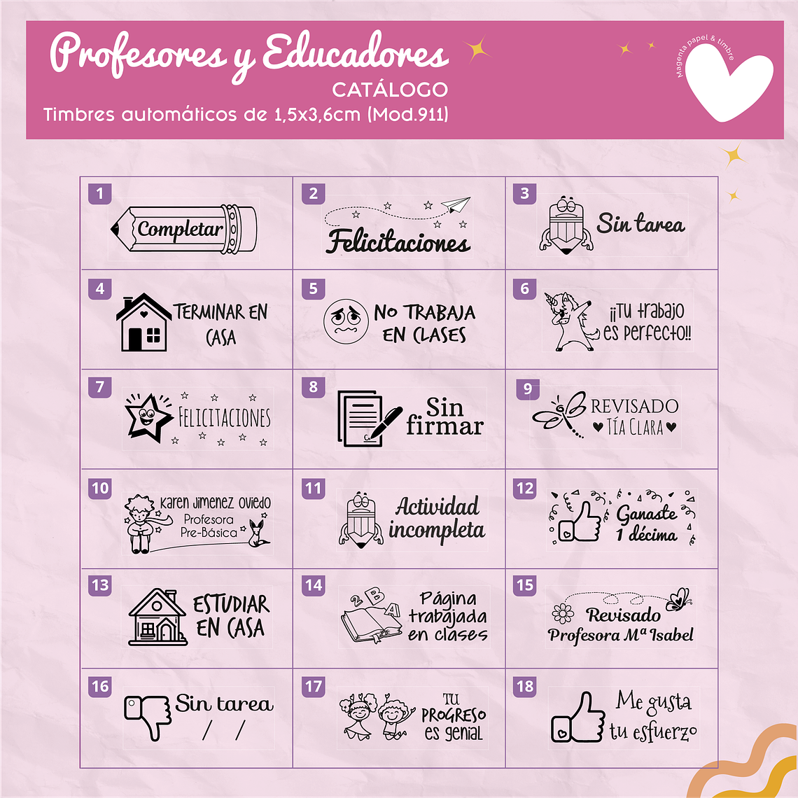 Timbres Motivacionales para Docentes | Automatik Mod. 911 (36x15 mm) 2