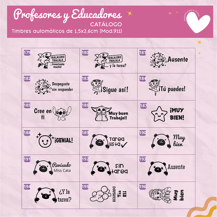 Timbres Motivacionales para Docentes | Automatik Mod. 911 (36x15 mm) 12