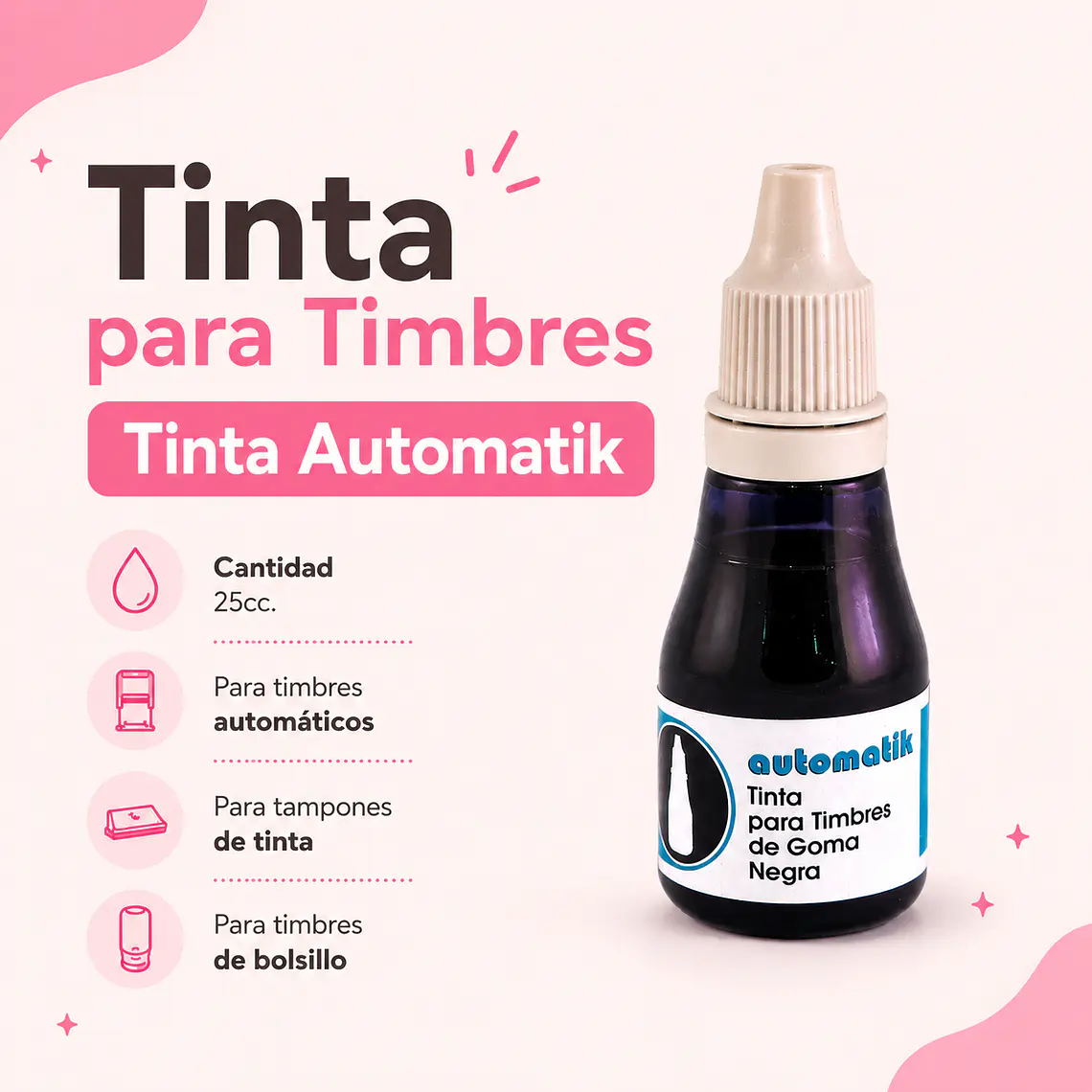 Tinta para Timbres Automatik 25 cc 1
