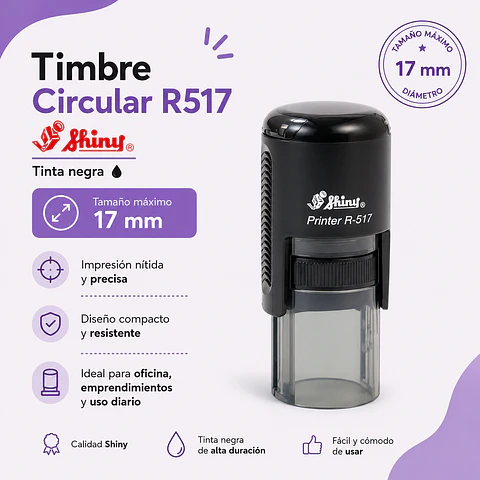 Timbre Circular Personalizado Shiny R517 – 17 mm