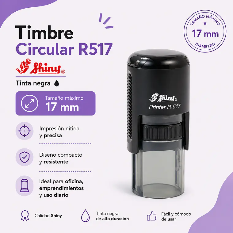 Timbre Circular Personalizado Shiny R517 – 17 mm 1