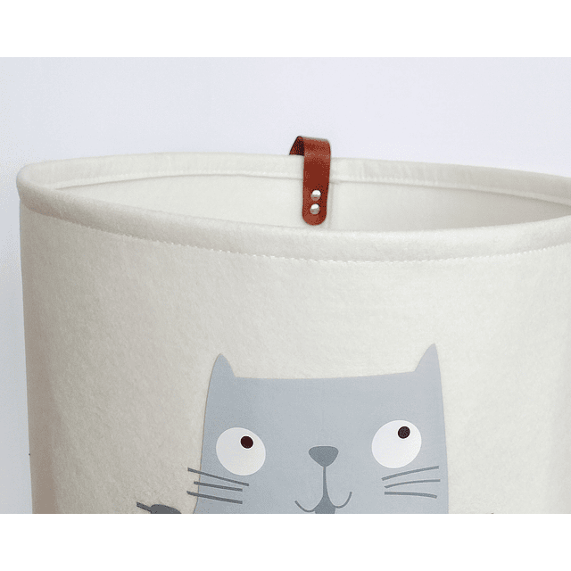 Canasto Infantil para Ropa Fieltro Diseño Gato
