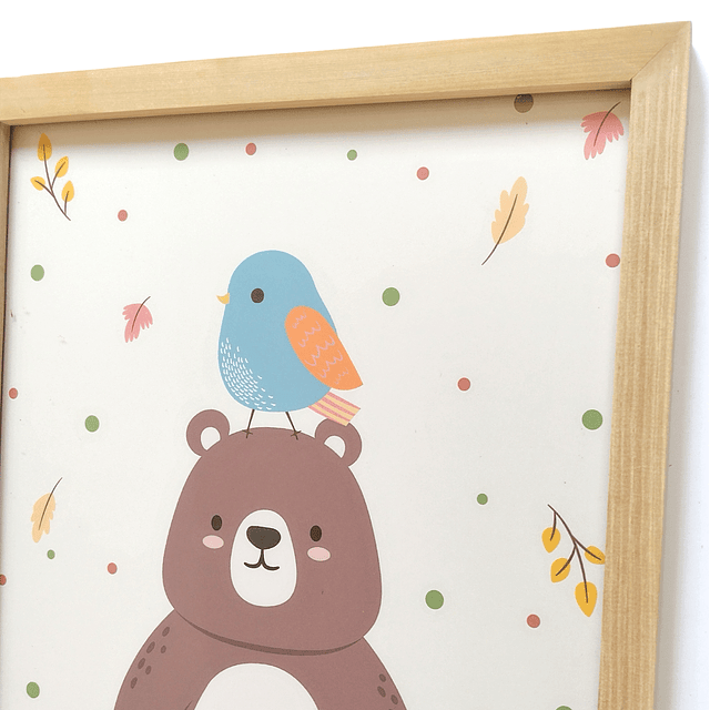 Cuadro Decorativo Infantil Oso y Pajarito