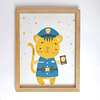 Cuadro Decorativo Infantil Tigre Policía 20x25cm