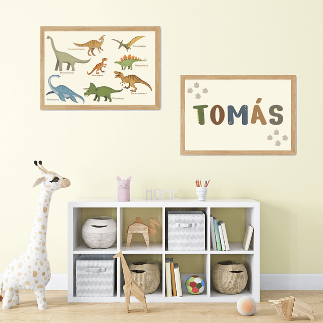 Pack Cuadros Decorativos Infantiles Dinosaurio - Personalizado