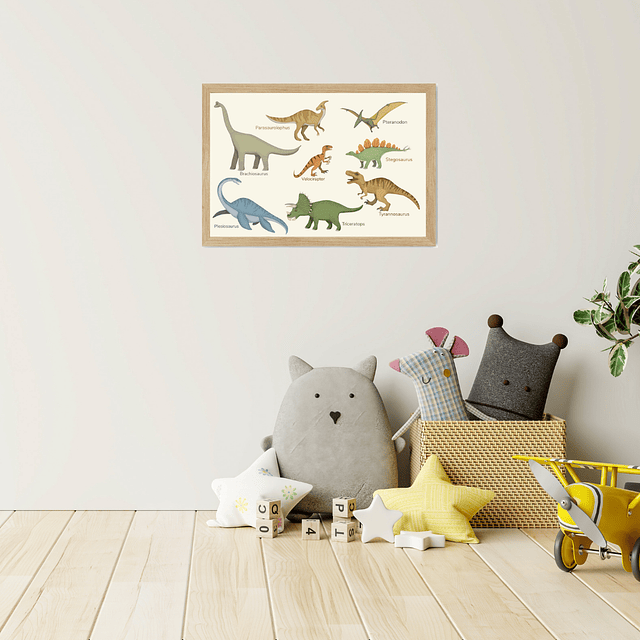 Cuadro Decorativo Infantil diseño Dinosaurios