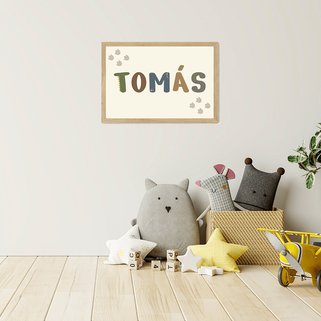 Cuadro Decorativo Infantil Personalizado Diseño Dinosaurio